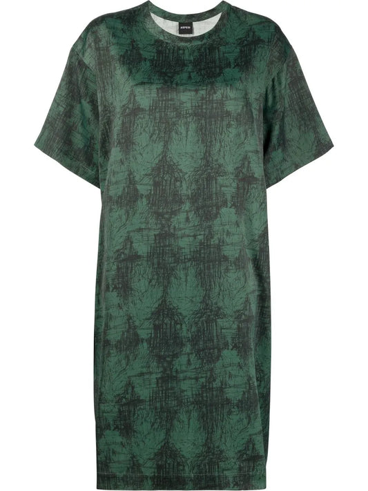 Scribble-Print T-Shirt Dress
