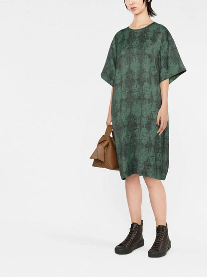 Scribble-Print T-Shirt Dress