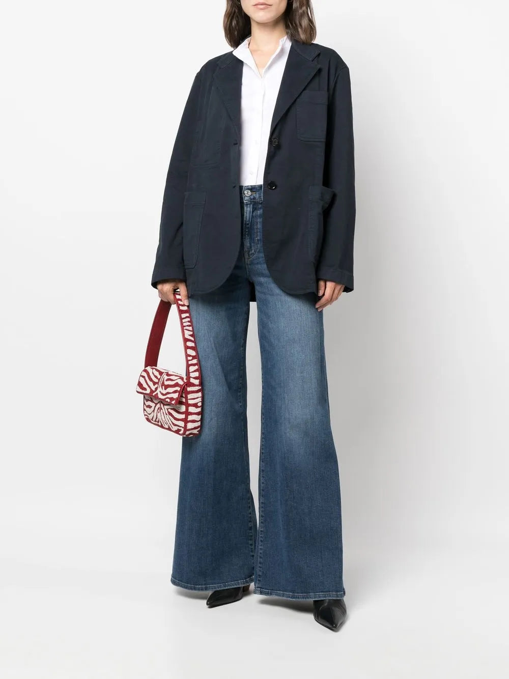 Collarless Button-Up Shirt