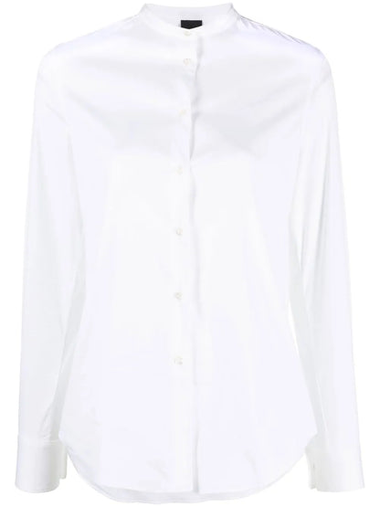 Collarless Button-Up Shirt