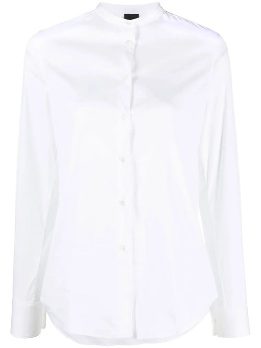 Collarless Button-Up Shirt