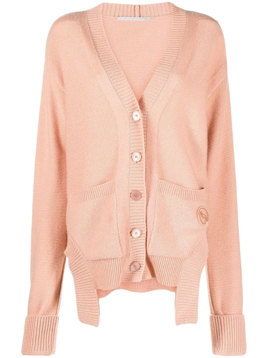 Asymmetric V-Neck Cashmere Cardigan