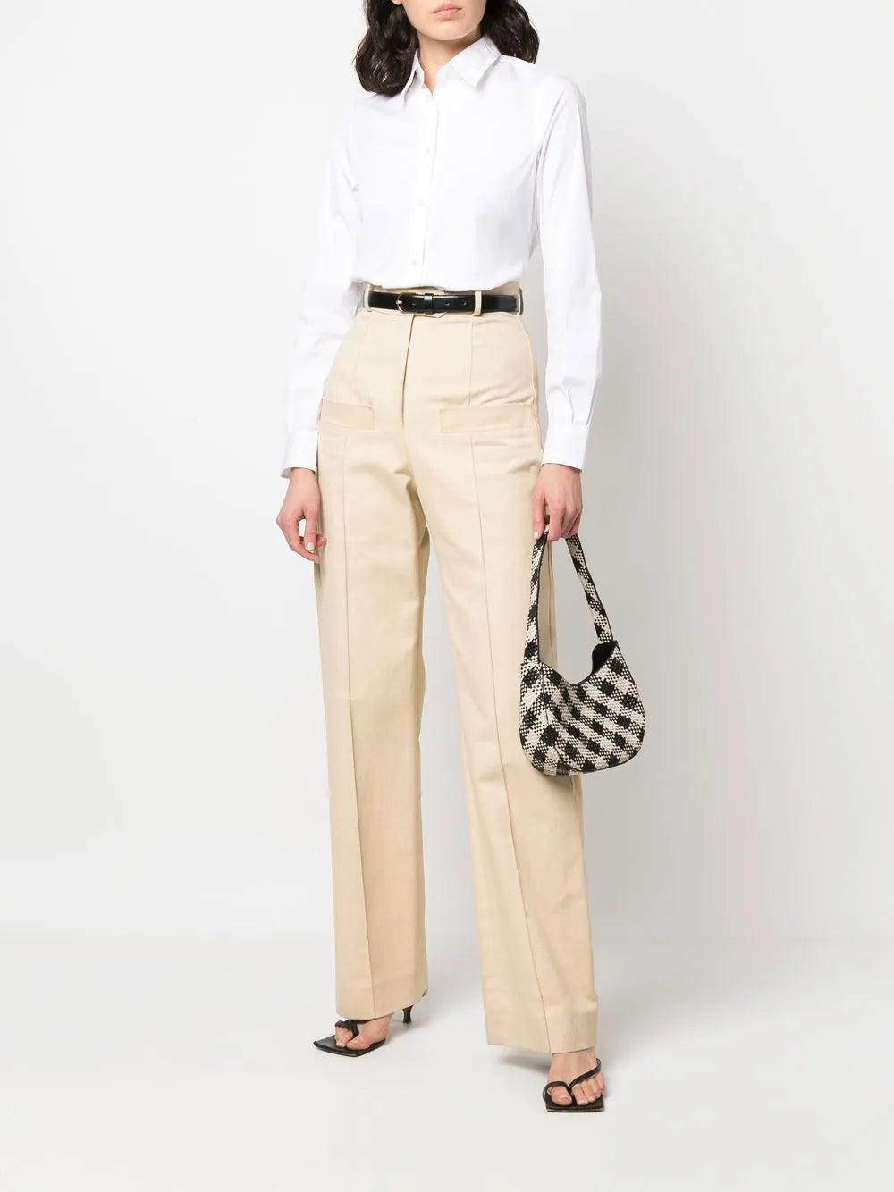 Button-Up Curved-Hem Shirt