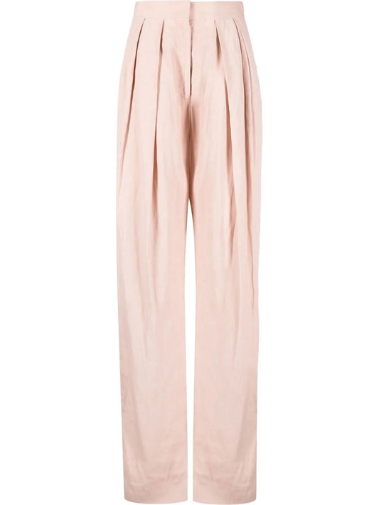 High-Waisted Pleated Trousers