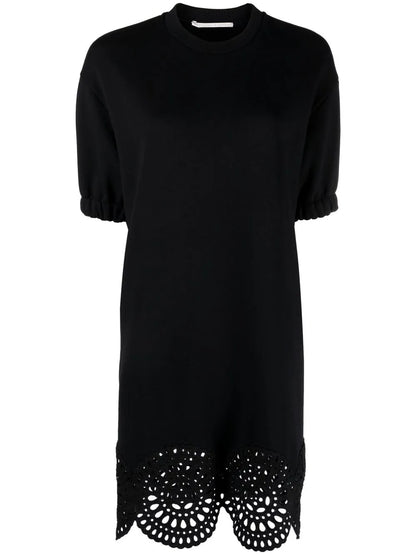 Broderie Anglaise-Trim T-Shirt Dress