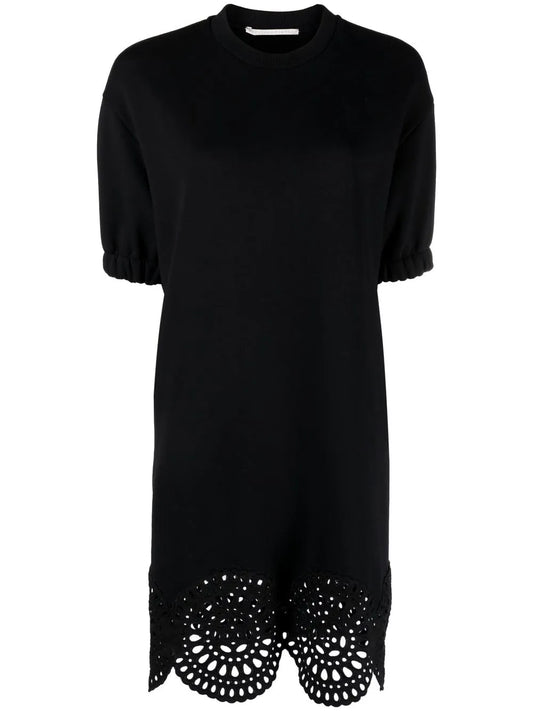 Broderie Anglaise-Trim T-Shirt Dress