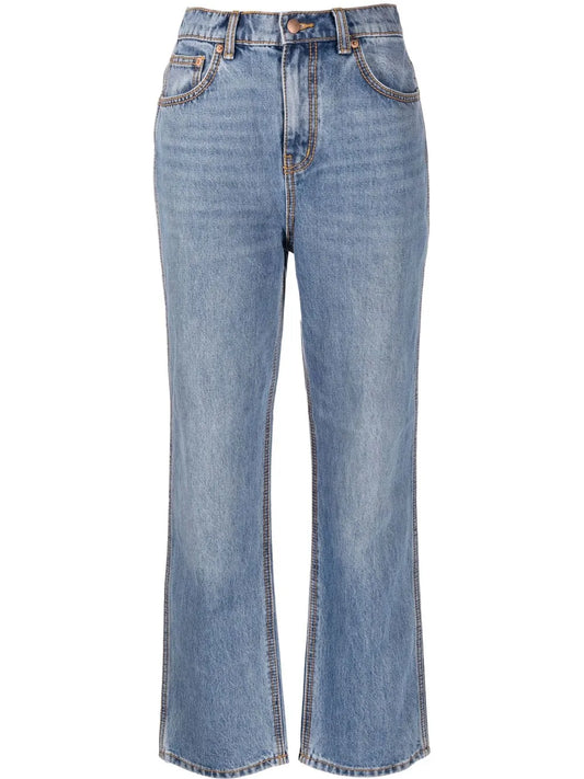 Straight-Leg Denim Jeans