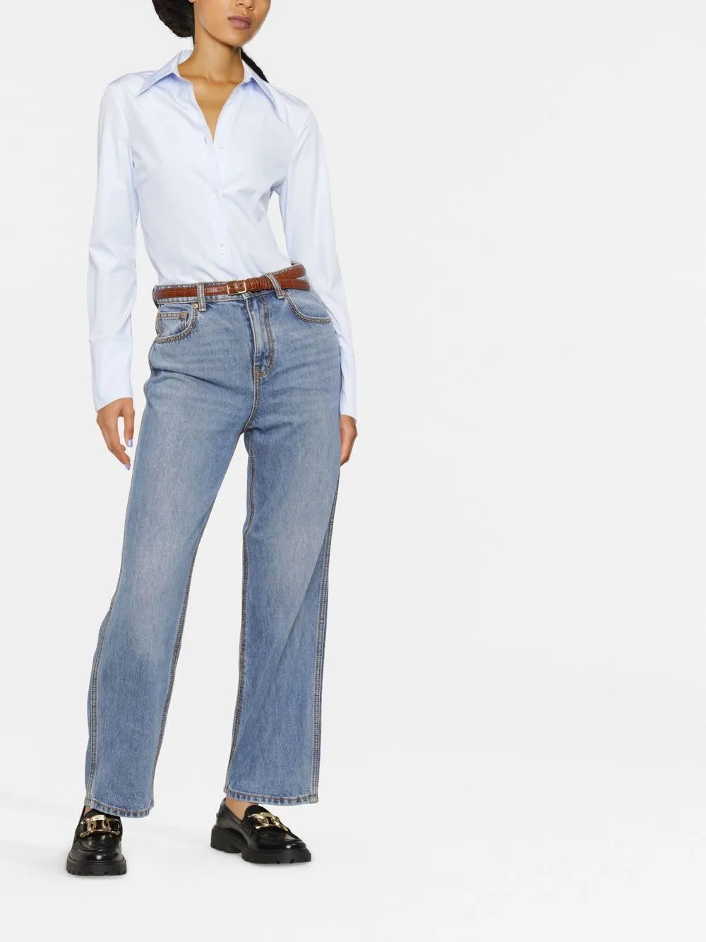 Straight-Leg Denim Jeans