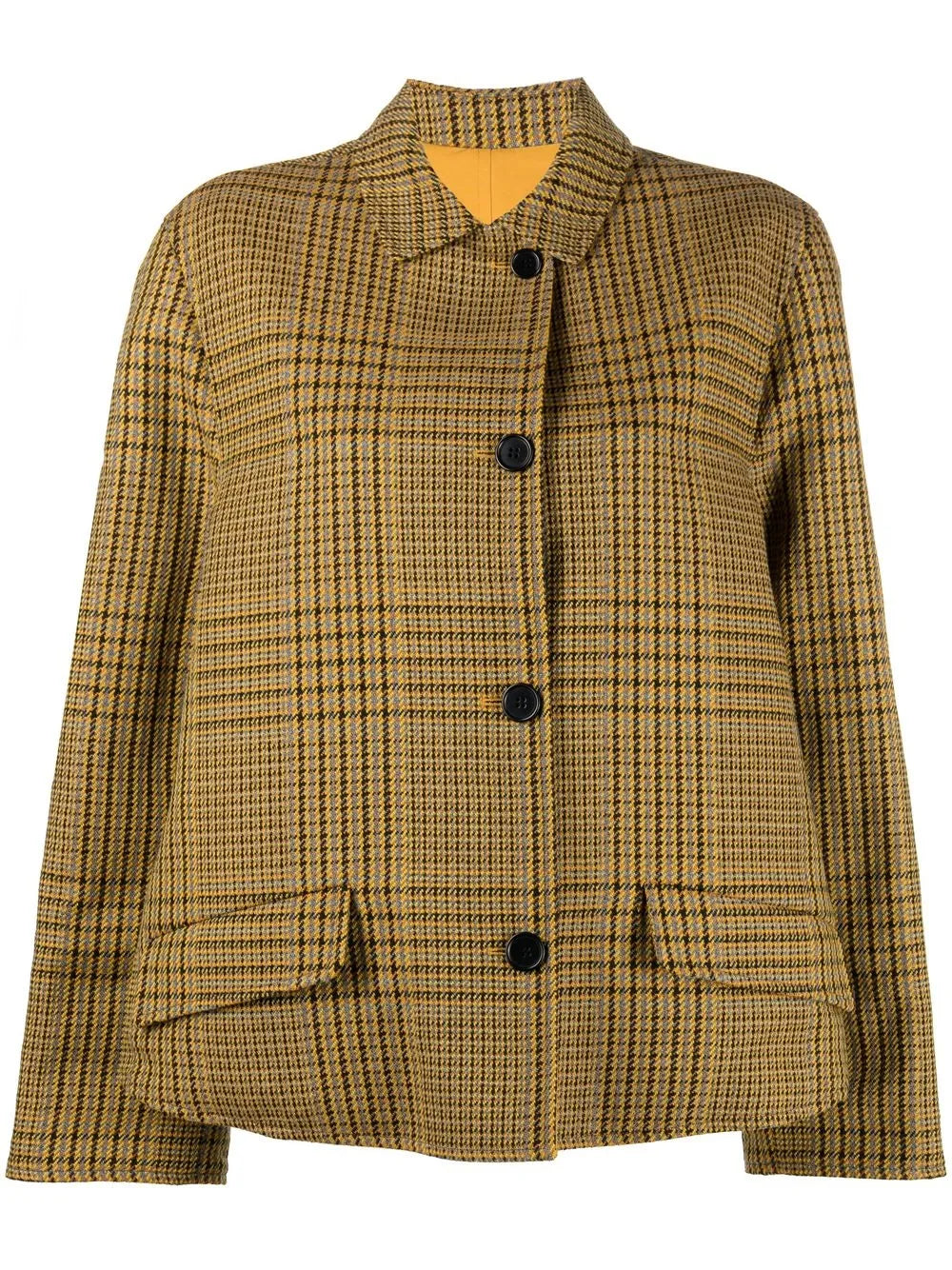 Checked Single-Breasted Jacket