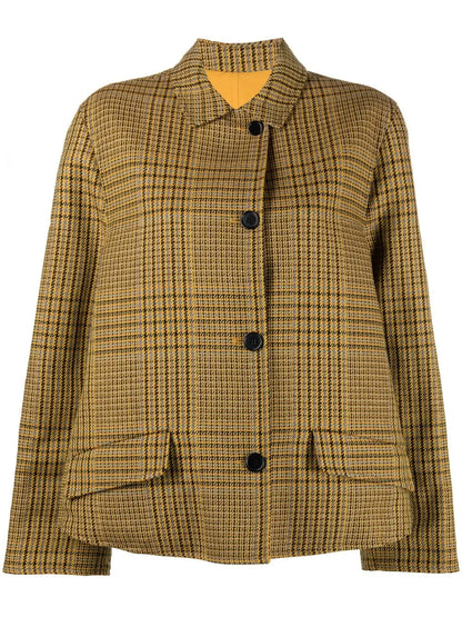 Checked Single-Breasted Jacket