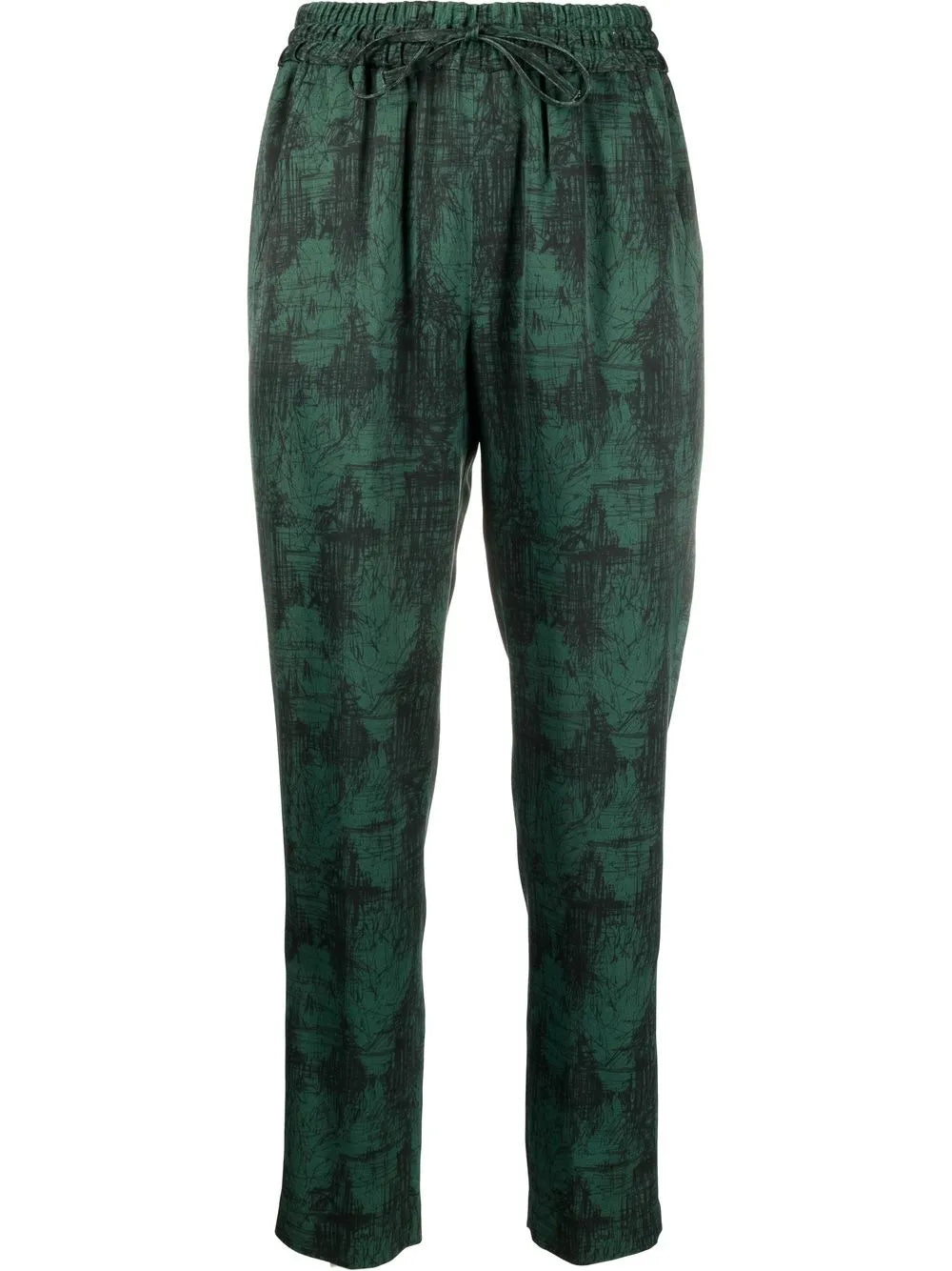 Graphic-Print Cropped Trousers