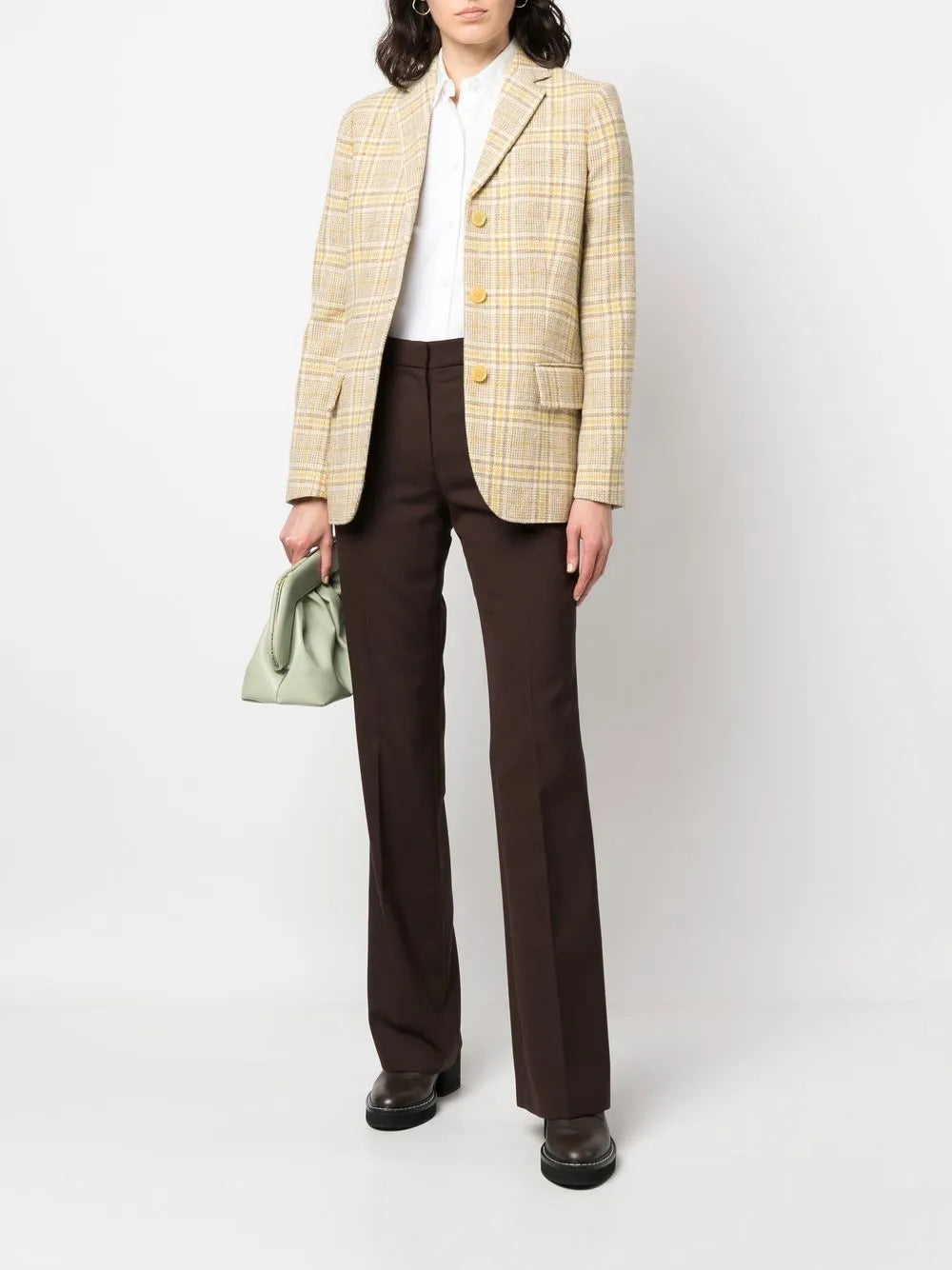 Checked Single-Breasted Blazer