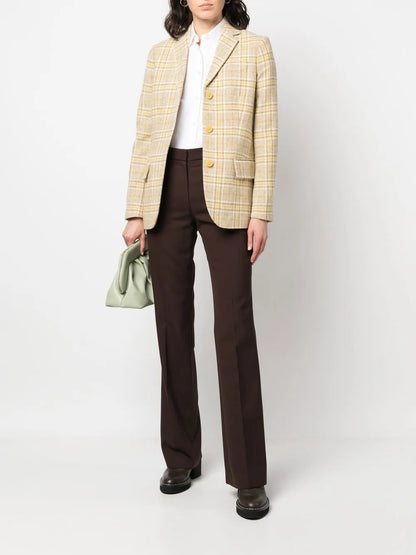 Checked Single-Breasted Blazer