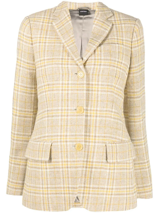 Checked Single-Breasted Blazer