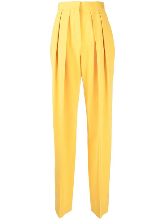 Pleated Straight-Leg Trousers