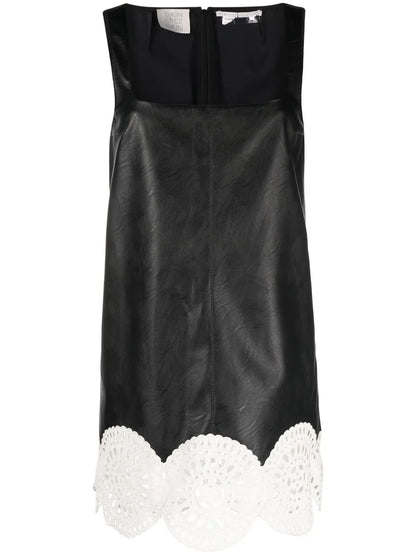 Broderie Anglaise-Trim Sleeveless Minidress