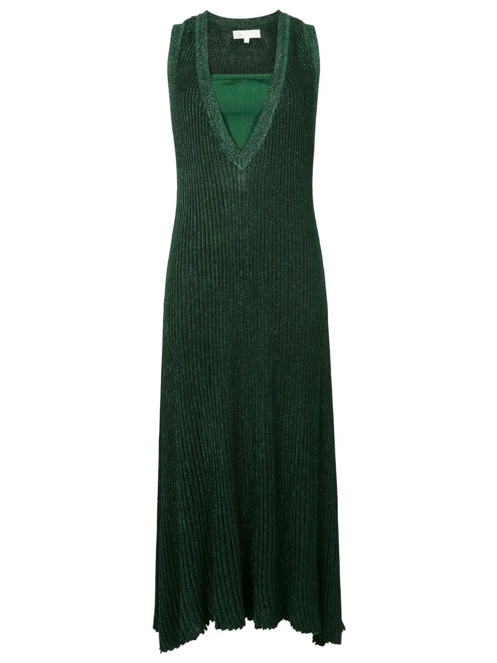 Ribbed-Knit Flared Long Dress