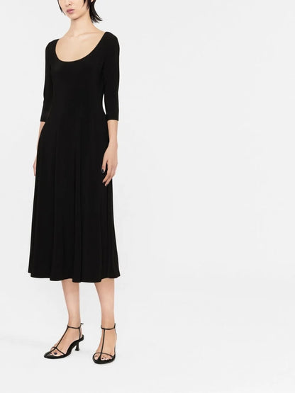 U-Neck Skater Midi Dress