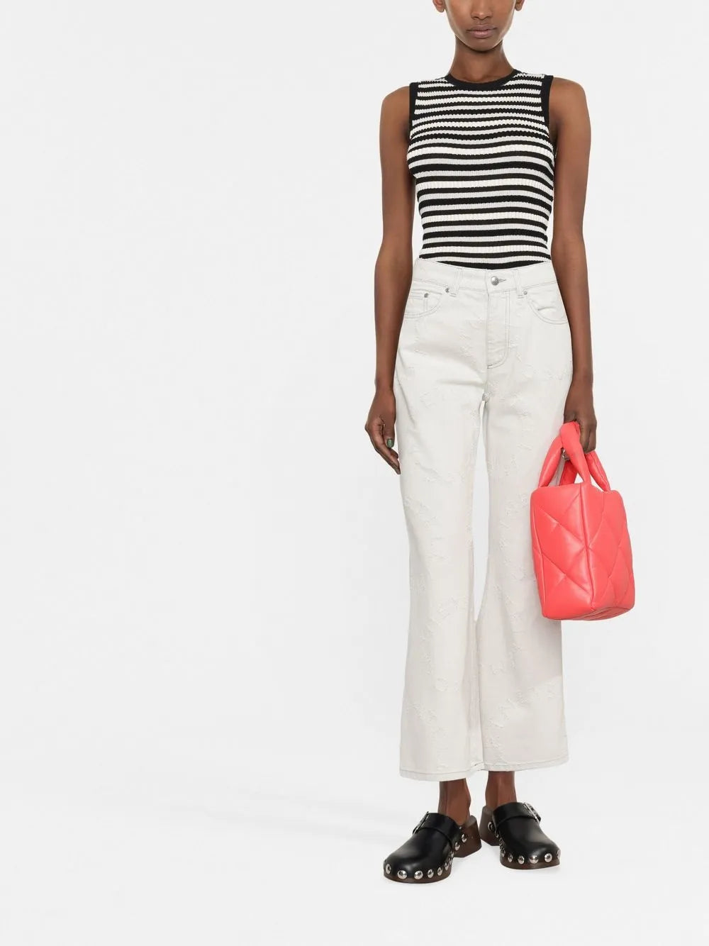 Logo Flared High-Waisted Trousers