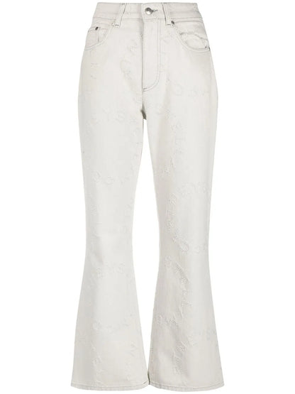 Logo Flared High-Waisted Trousers