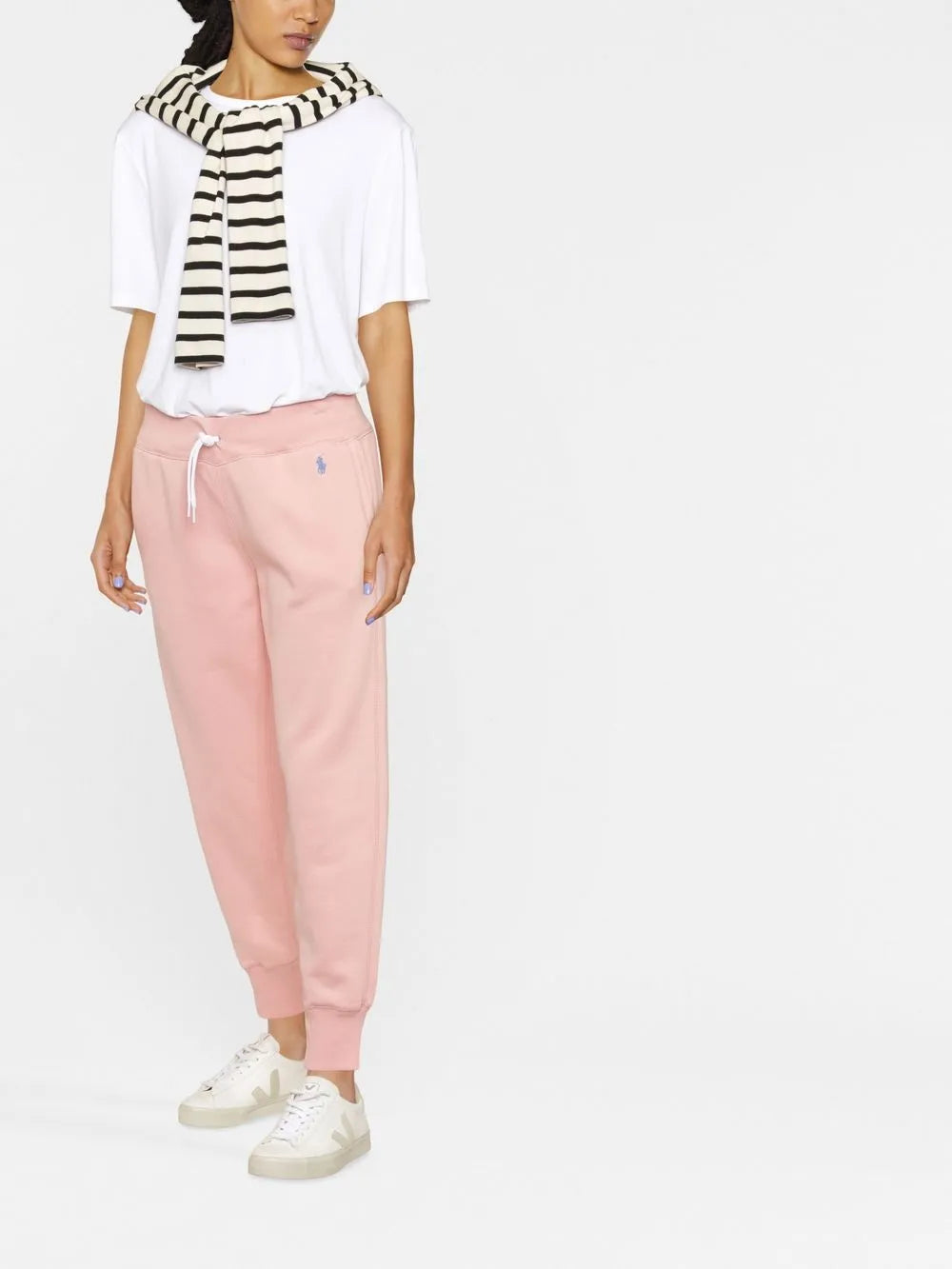 Drawstring-Waist Cotton-Blend Track Pants
