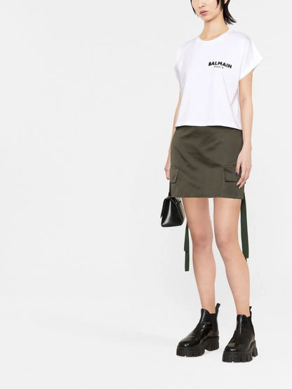 Sequin Logo Round Neck T-Shirt