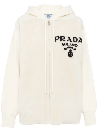 Logo-Intarsia Shearling Hoodie