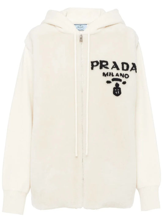 Logo-Intarsia Shearling Hoodie