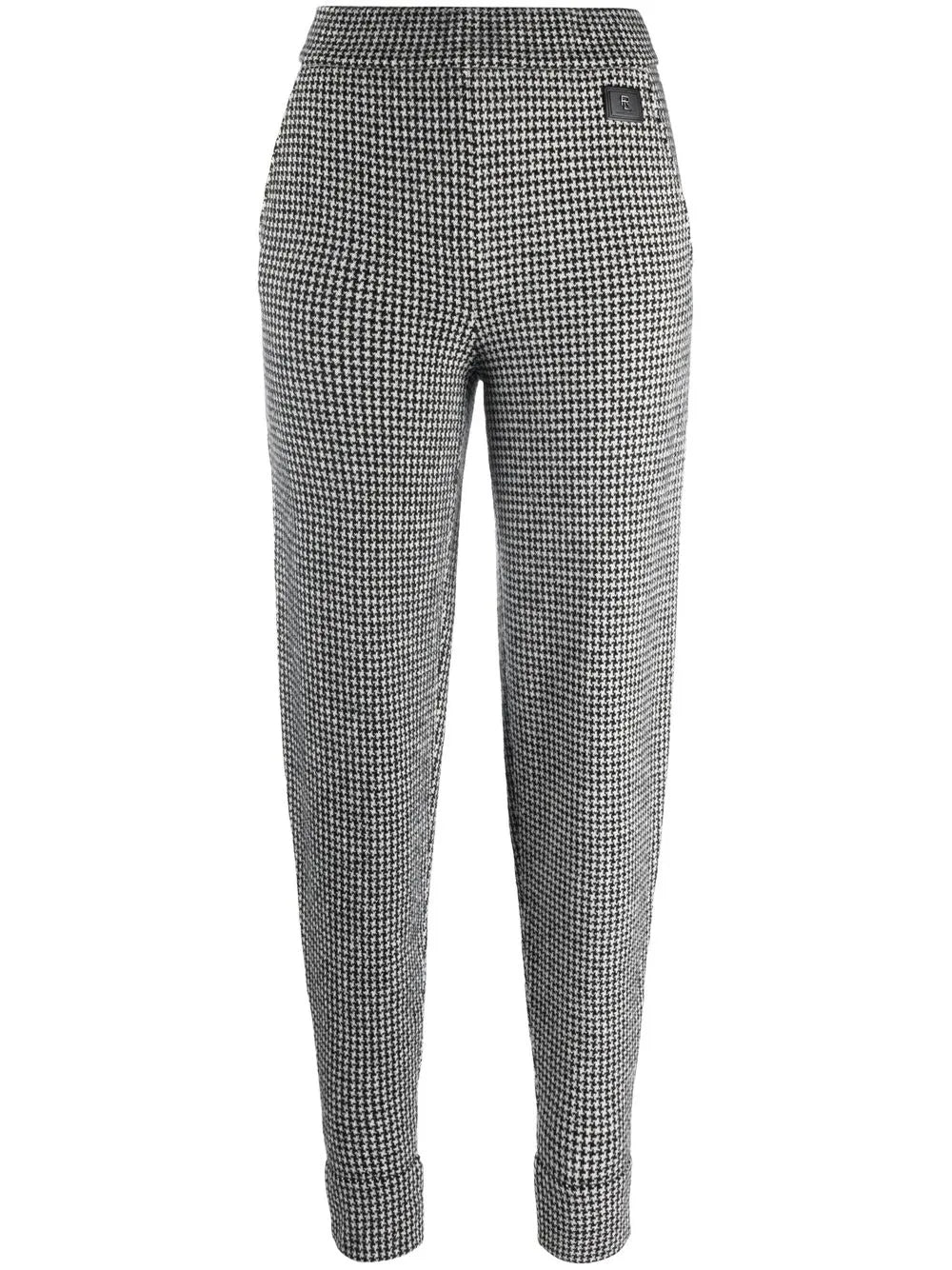 Houndstooth-Pattern Print Trousers