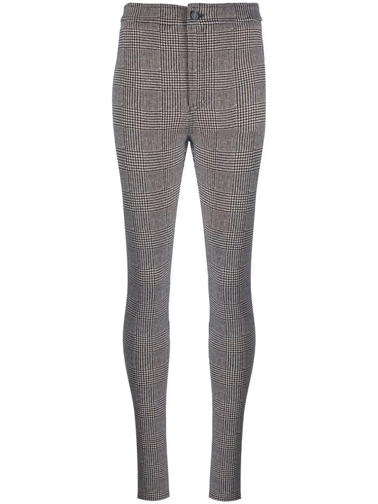 Check-Patterned Skinny Trousers