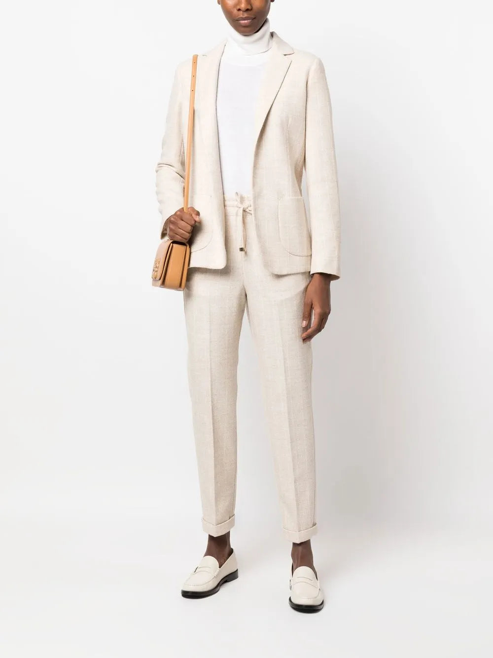 Pinstripe-Print Single-Breasted Blazer