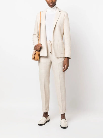 Pinstripe-Print Single-Breasted Blazer