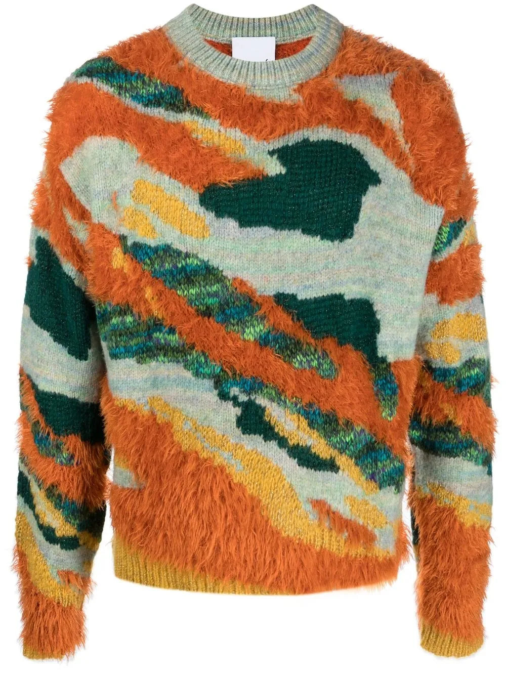 Camouflage-Pattern Crew Neck Jumper