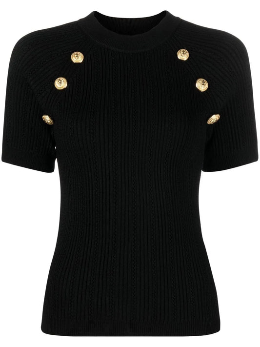 Button-Detail Short-Sleeve Top