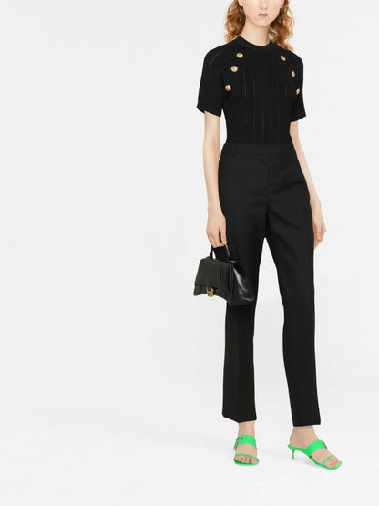 Button-Detail Short-Sleeve Top