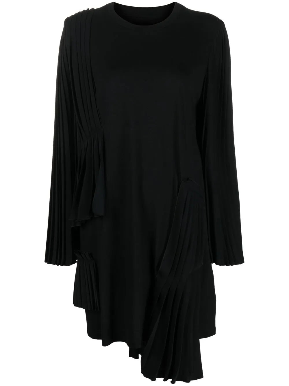 Pleated Asymmetric Cotton Dress