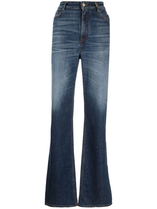 Straight-Leg Stonewashed Jeans