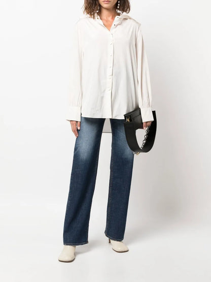 Straight-Leg Stonewashed Jeans