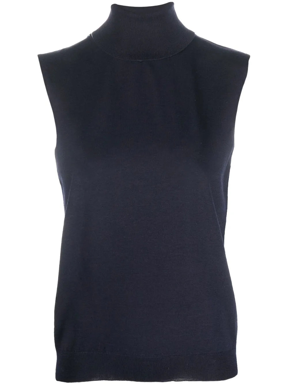Roll-Neck Sleeveless Knitted Top