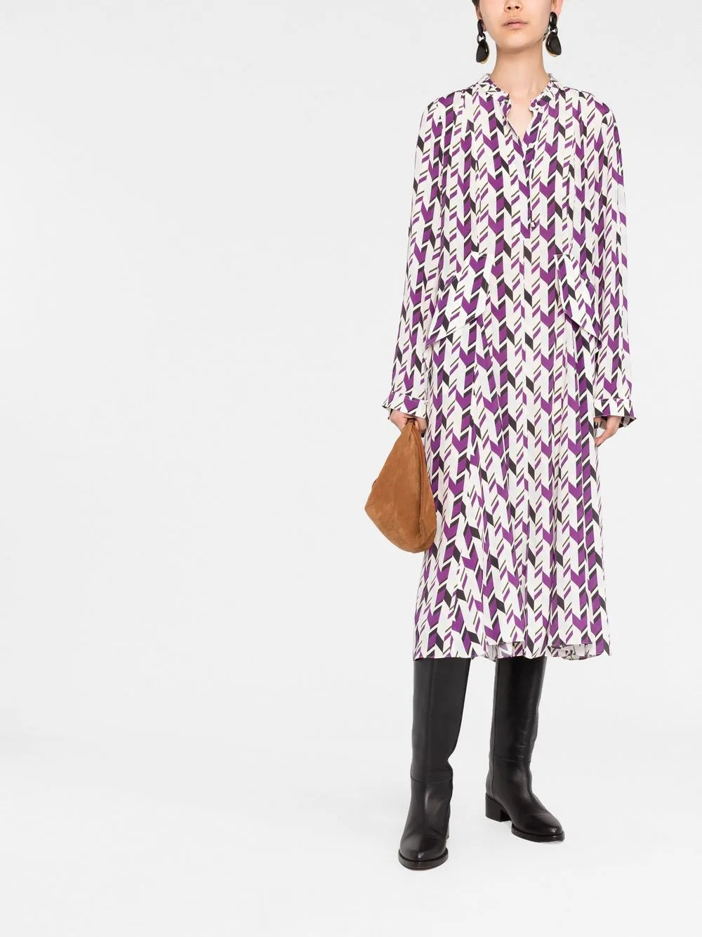 Geometric Pattern Midi Dress