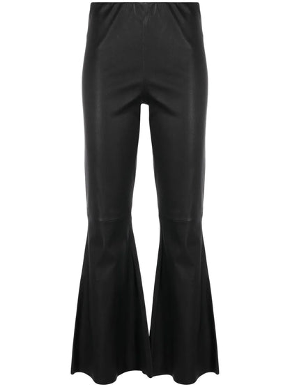 Evyline Cropped Leather Trousers