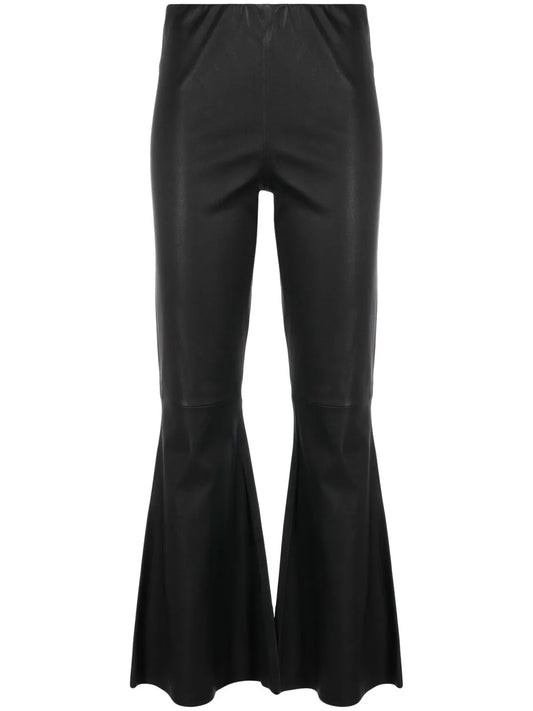 Evyline Cropped Leather Trousers