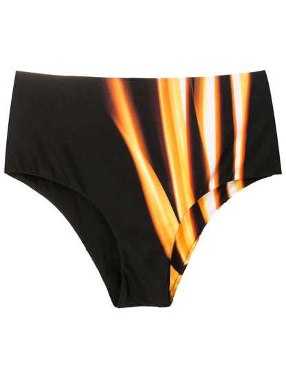 Prism-Print High-Waist Bikini Bottoms