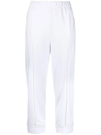 Elasticated-Waist Zip-Up Track Pants