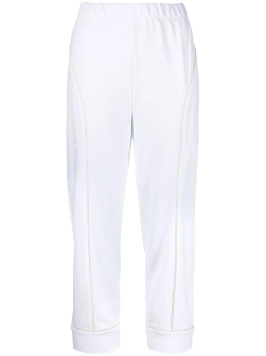 Elasticated-Waist Zip-Up Track Pants