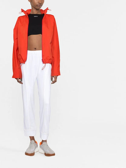 Elasticated-Waist Zip-Up Track Pants