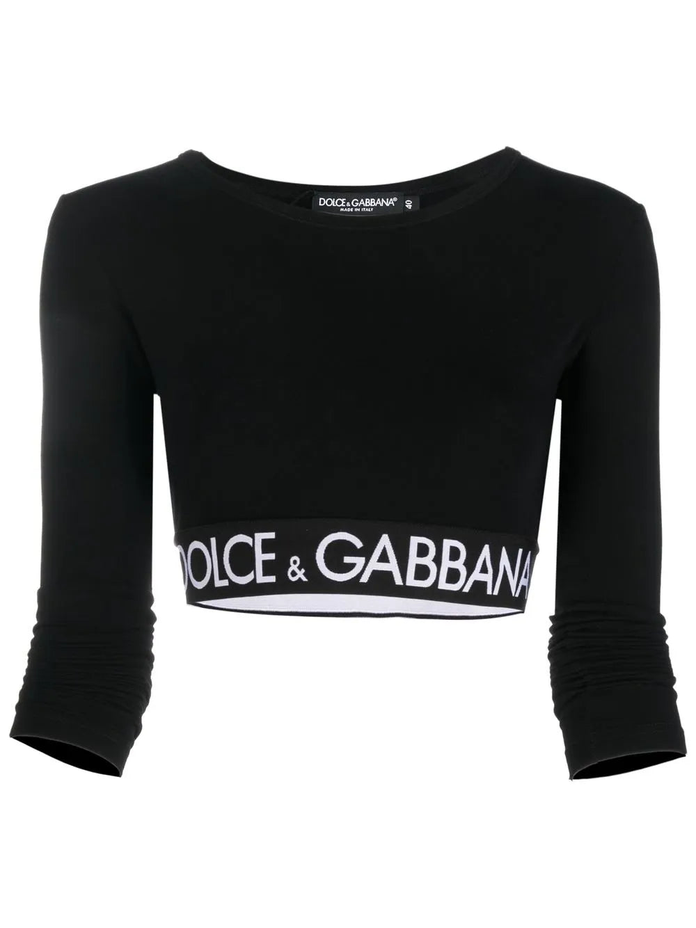 Logo-Band Crop Top