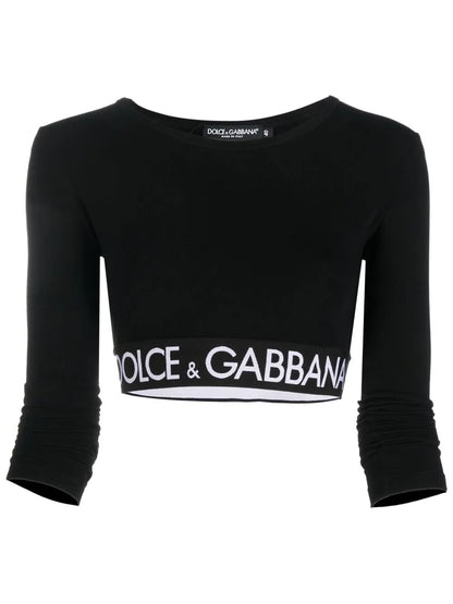 Logo-Band Crop Top