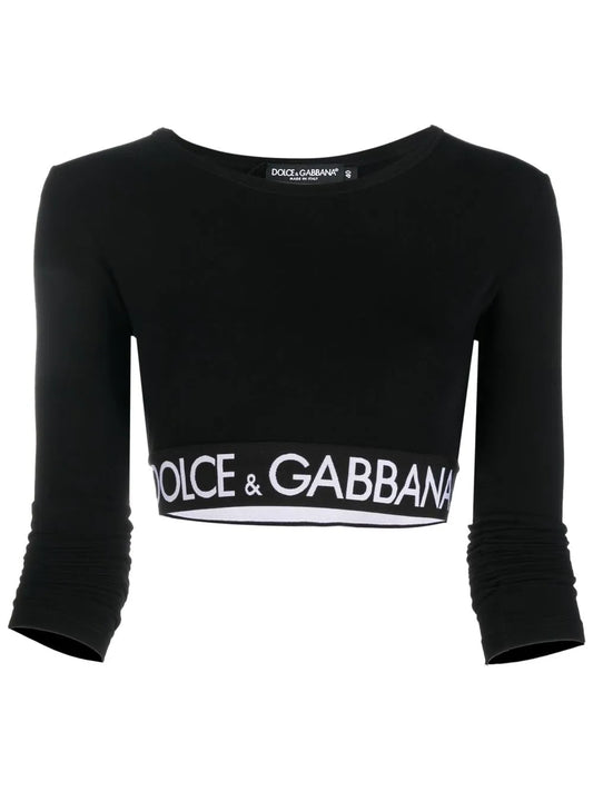 Logo-Band Crop Top