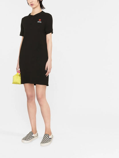 Embroidered-Logo Jersey-Knit Dress